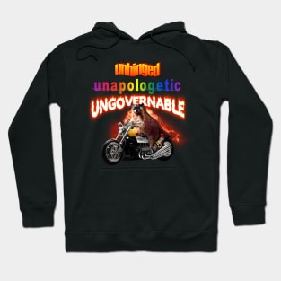 Unhinged, Unapologetic, Ungovernable raccoon Hoodie